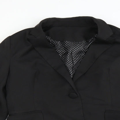 Womens UK Size L Preworn Regular Black Suit Jacket