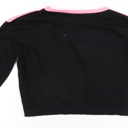 Pep & co Girls Black   Pullover Sweatshirt Size 10-11 Years