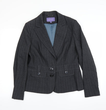 Autonomy Womens Grey Striped  Jacket Suit Jacket Size 14