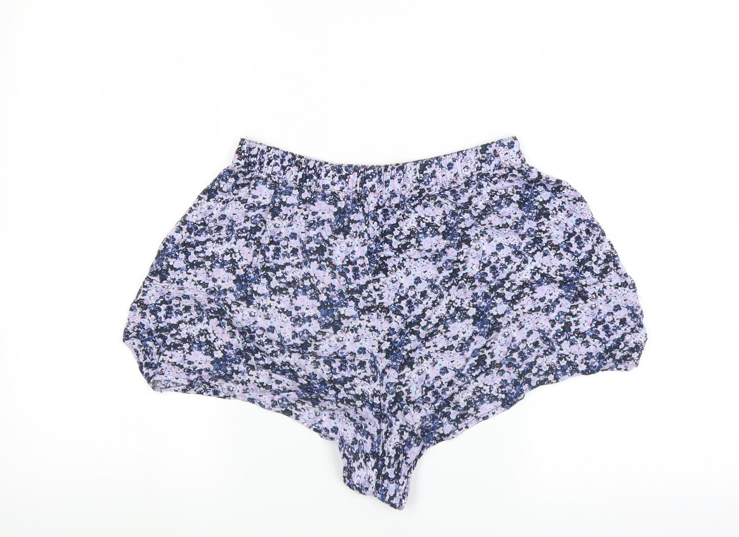 Divided by H&M Womens Blue Floral  Hot Pants Shorts Size 10