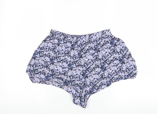 Divided by H&M Womens Blue Floral  Hot Pants Shorts Size 10
