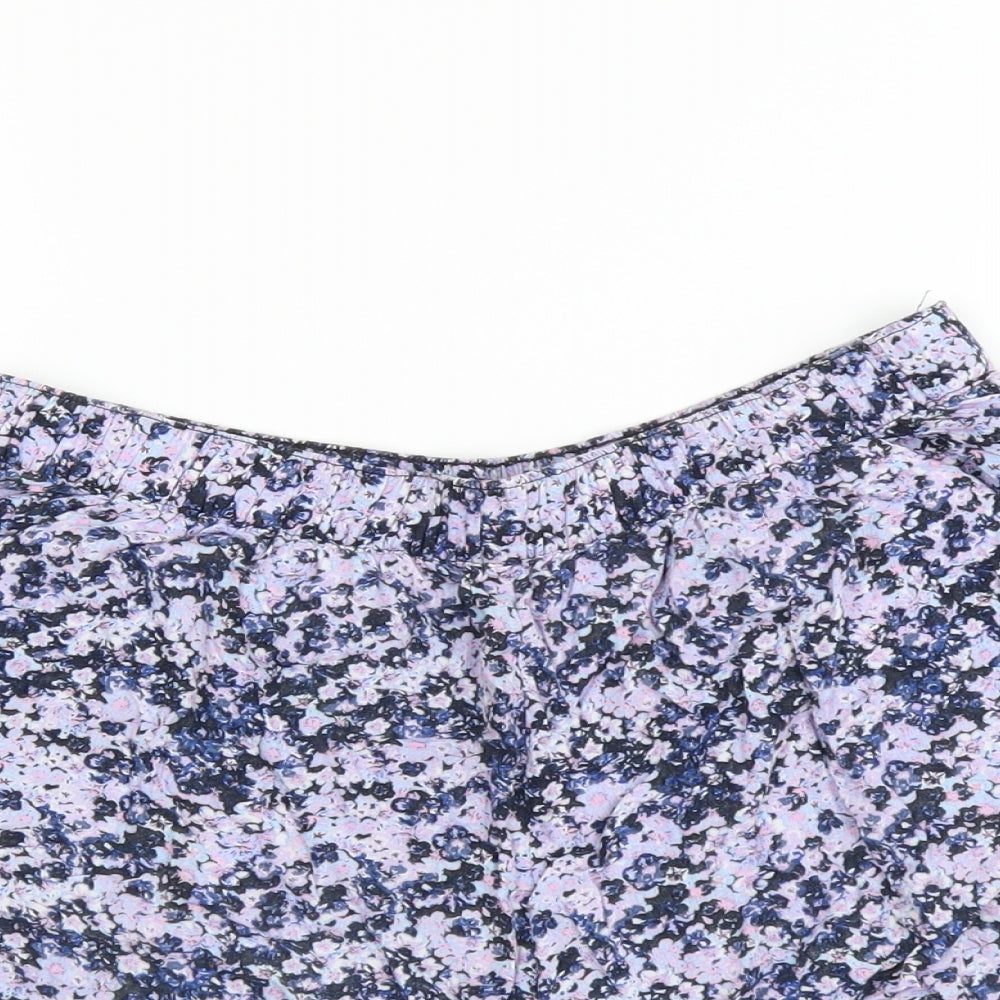 Divided by H&M Womens Blue Floral  Hot Pants Shorts Size 10
