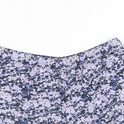 Divided by H&M Womens Blue Floral  Hot Pants Shorts Size 10
