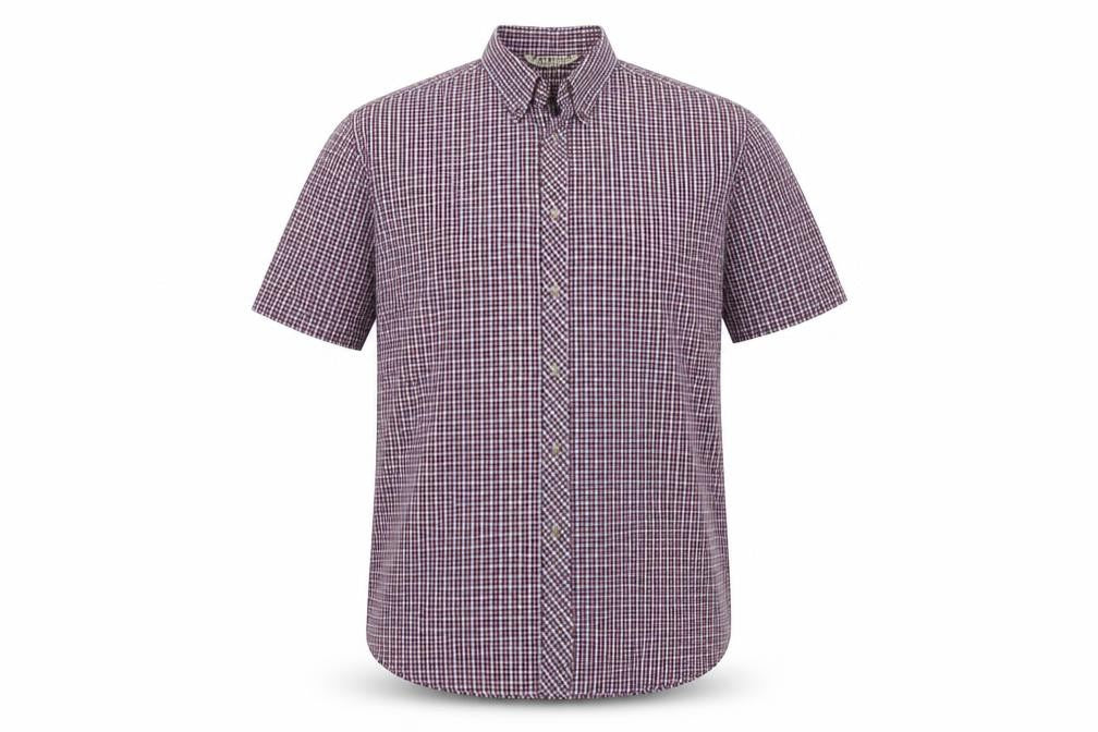 Mens UK Size L Giorgio Red  Button-Up Short Sleeve Casual Shirt