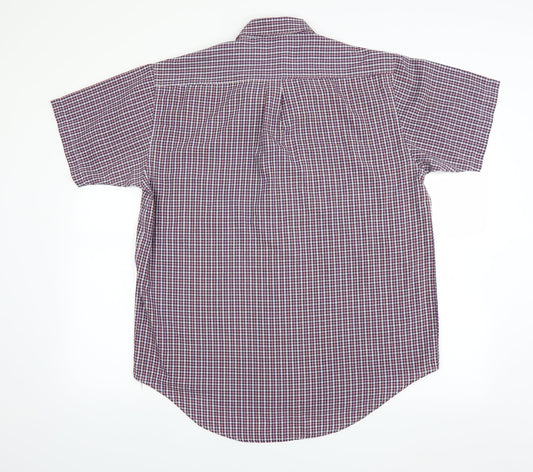 Mens UK Size L Giorgio Red  Button-Up Short Sleeve Casual Shirt
