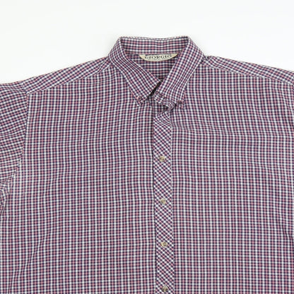 Mens UK Size L Giorgio Red  Button-Up Short Sleeve Casual Shirt