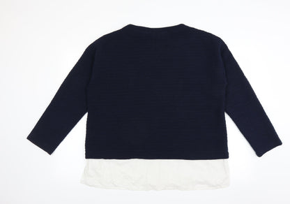 Violeta Womens Blue   Pullover Jumper Size L