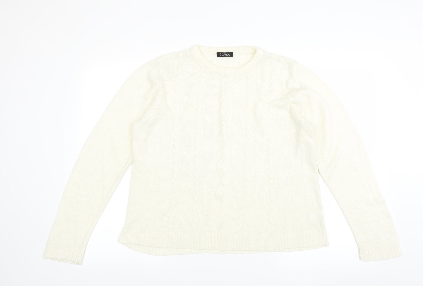BM Womens Ivory   Pullover Jumper Size M