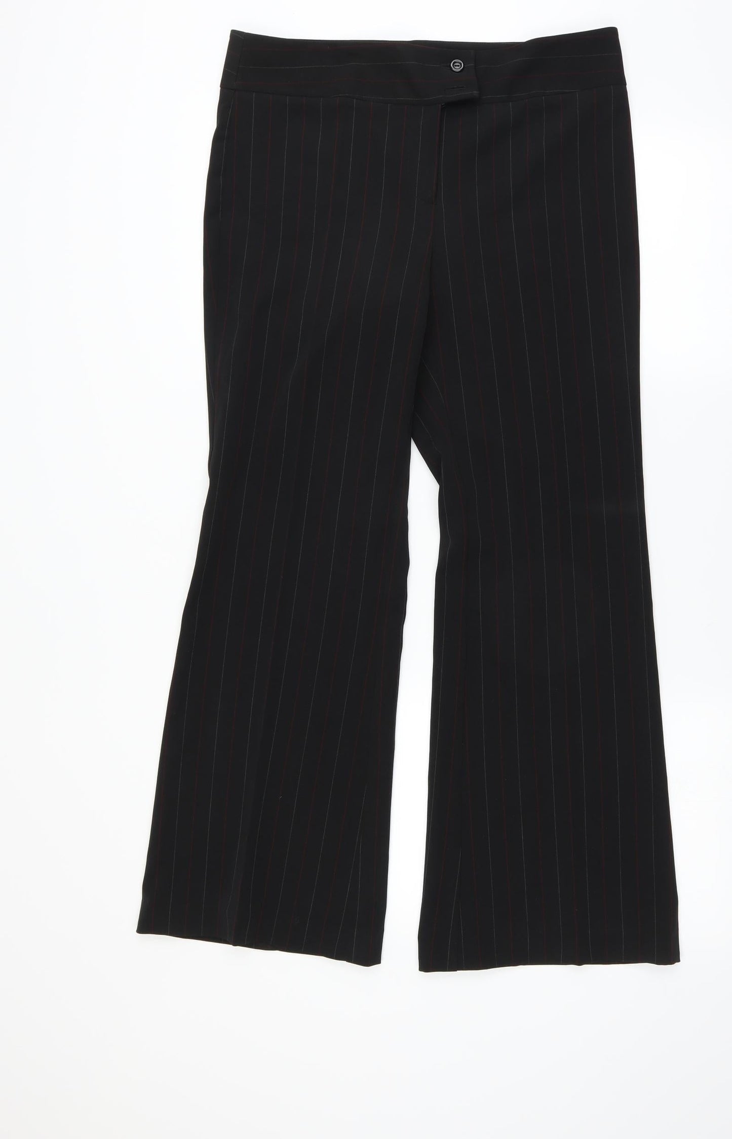 Liquid Womens Black Striped  Trousers  Size 34 in L29 in - Bootcut