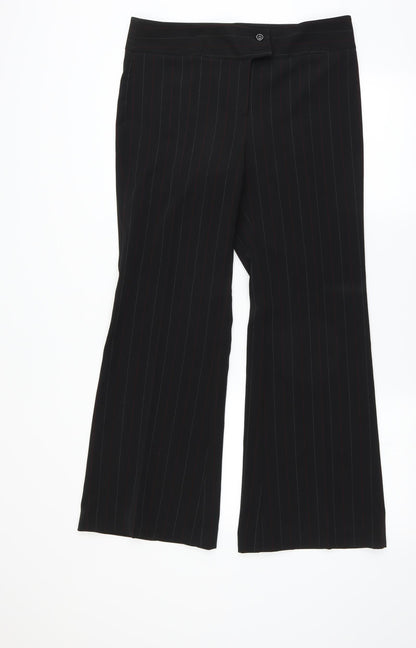 Liquid Womens Black Striped  Trousers  Size 34 in L29 in - Bootcut