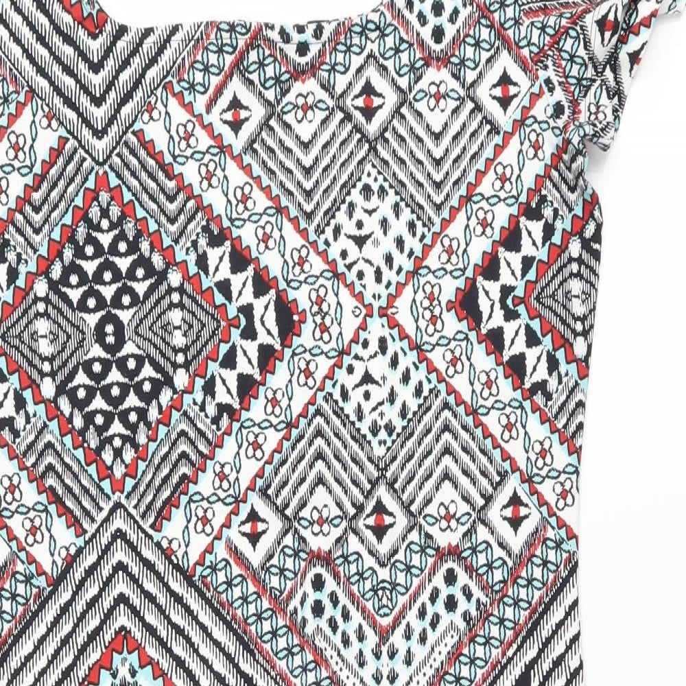 Primark Womens Multicoloured Geometric  T-Shirt Dress  Size 16