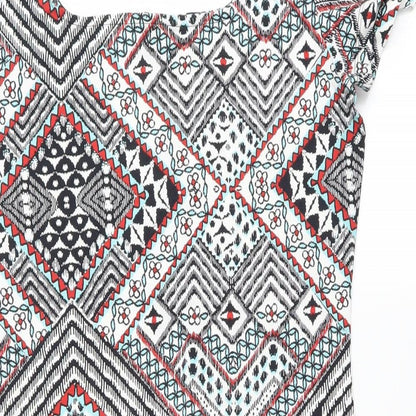Primark Womens Multicoloured Geometric  T-Shirt Dress  Size 16