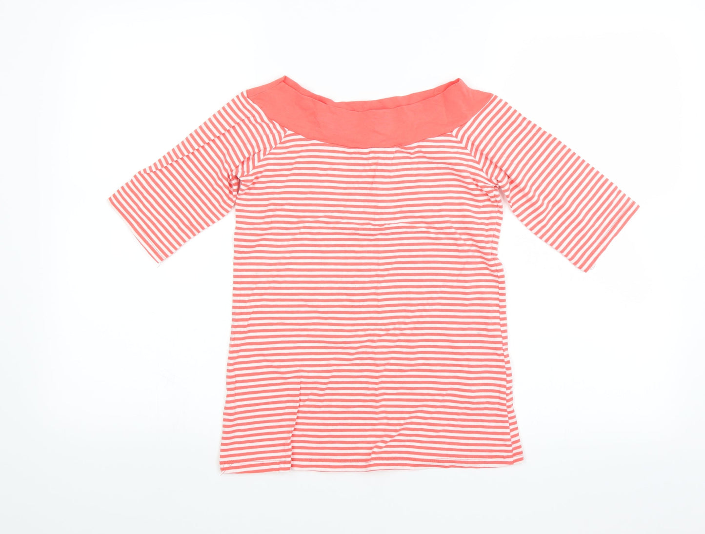 F&F Womens Pink Striped  Basic T-Shirt Size 8