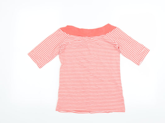 F&F Womens Pink Striped  Basic T-Shirt Size 8