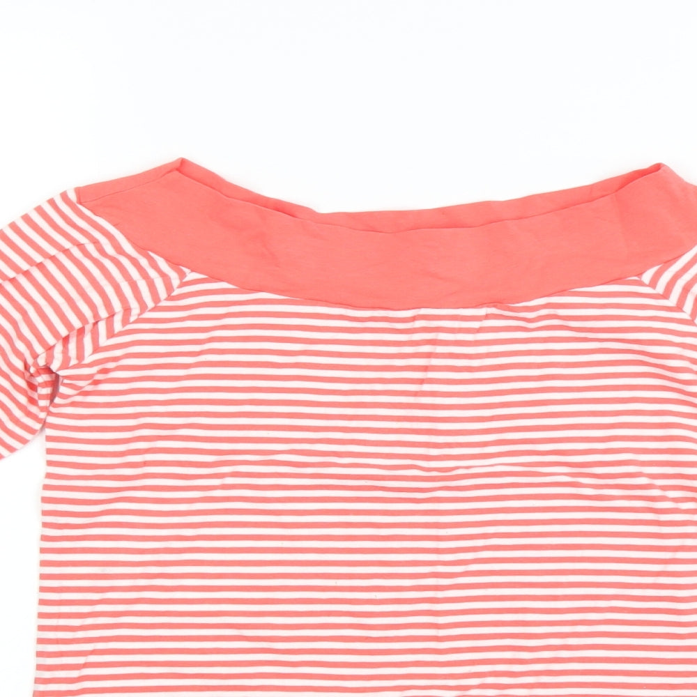 F&F Womens Pink Striped  Basic T-Shirt Size 8