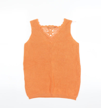Dorothy Perkins Womens Orange   Vest Jumper Size 8