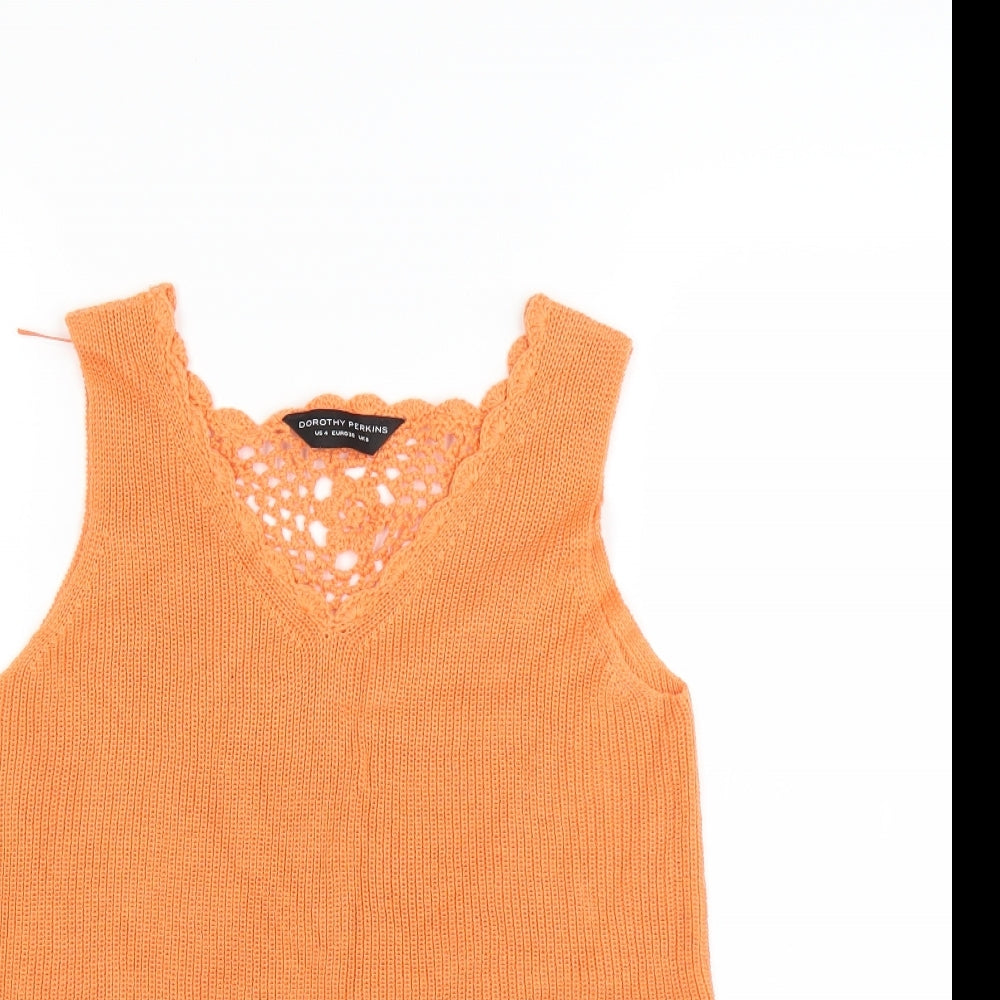 Dorothy Perkins Womens Orange   Vest Jumper Size 8
