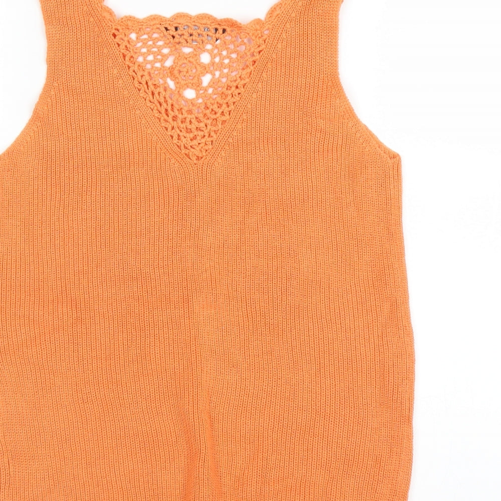 Dorothy Perkins Womens Orange   Vest Jumper Size 8