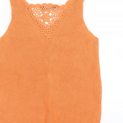 Dorothy Perkins Womens Orange   Vest Jumper Size 8