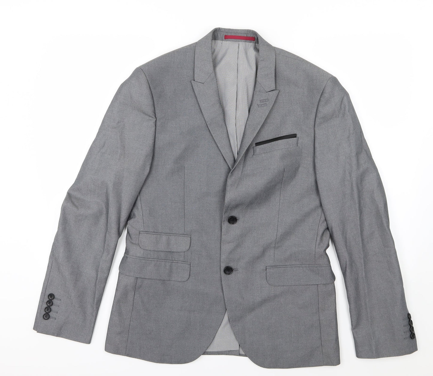 George Mens Grey  Rayon Jacket Suit Jacket Size 38