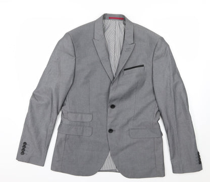George Mens Grey  Rayon Jacket Suit Jacket Size 38