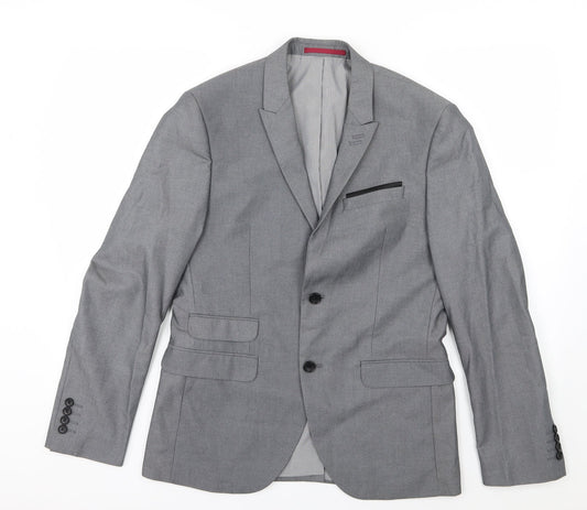 George Mens Grey  Rayon Jacket Suit Jacket Size 38