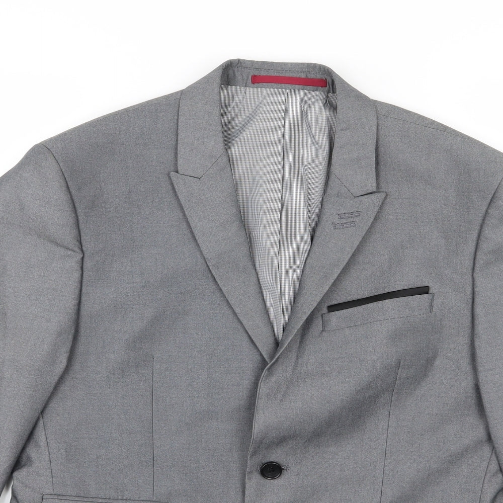 George Mens Grey  Rayon Jacket Suit Jacket Size 38