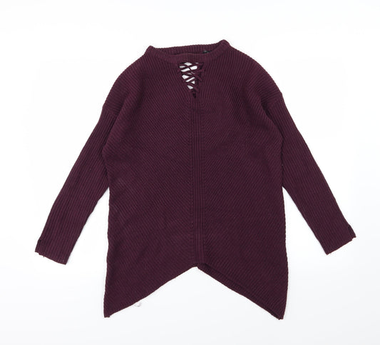 Select Womens Purple  Knit Pullover Jumper Size 8  - Burgundy
