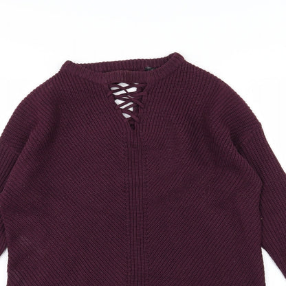 Select Womens Purple  Knit Pullover Jumper Size 8  - Burgundy
