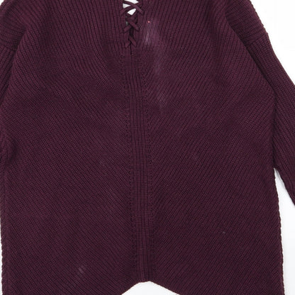 Select Womens Purple  Knit Pullover Jumper Size 8  - Burgundy