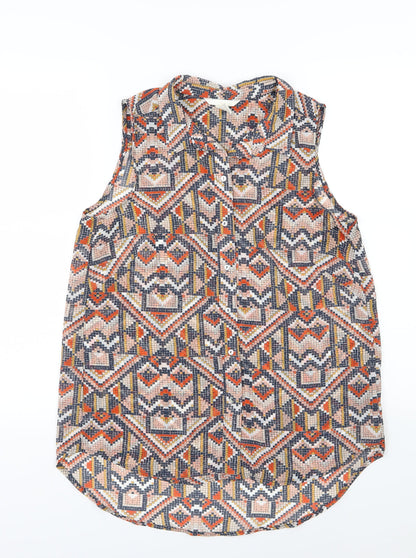 Womens UK Size 8 H&M Multicoloured Basic Button-Up