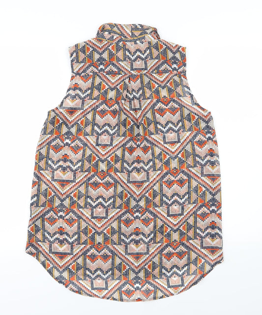 Womens UK Size 8 H&M Multicoloured Basic Button-Up