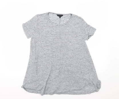 Womens UK Size 6 New Look Grey Basic T-Shirt