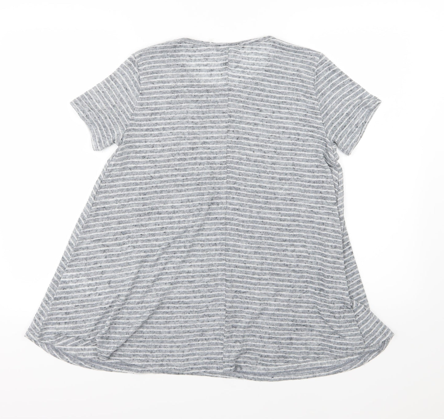 Womens UK Size 6 New Look Grey Basic T-Shirt