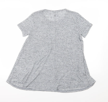 Womens UK Size 6 New Look Grey Basic T-Shirt