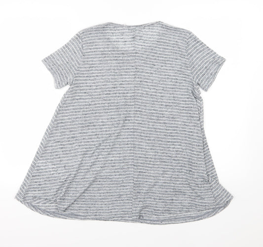 Womens UK Size 6 New Look Grey Basic T-Shirt