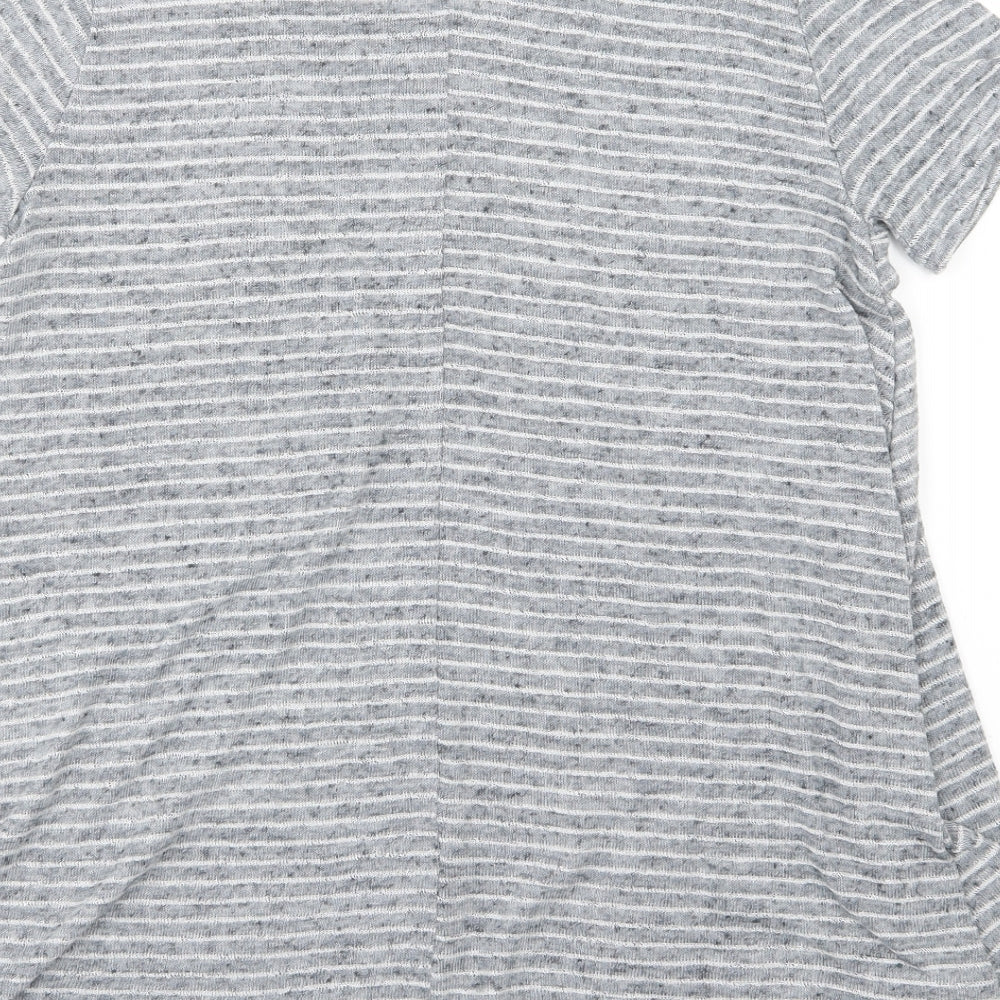 Womens UK Size 6 New Look Grey Basic T-Shirt