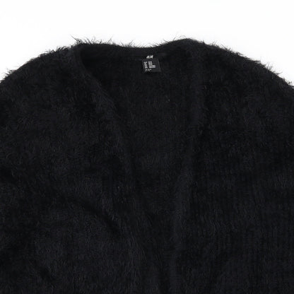H&M Womens Black  Knit Cardigan Jumper Size XS