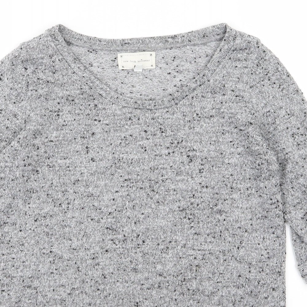 New Look Womens Grey  Knit Pullover Jumper Size 12