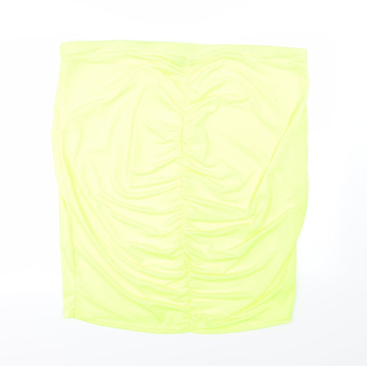 Boohoo Womens Yellow   Straight & Pencil Skirt Size 26  - Neon