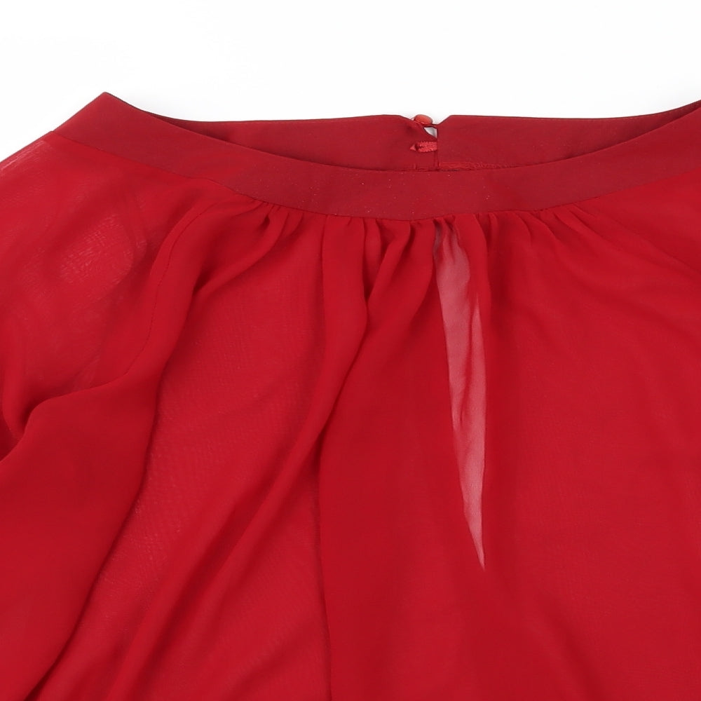Womens UK Size 16 Select Red Basic Blouse