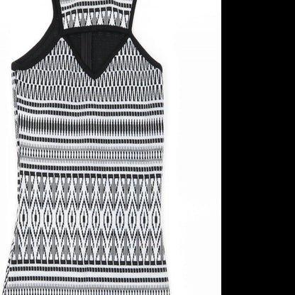 Glamorous Womens White Striped  Pencil Dress  Size 8