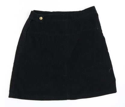 Amanzoo Apparel Womens Black  Corduroy Mini Skirt Size L