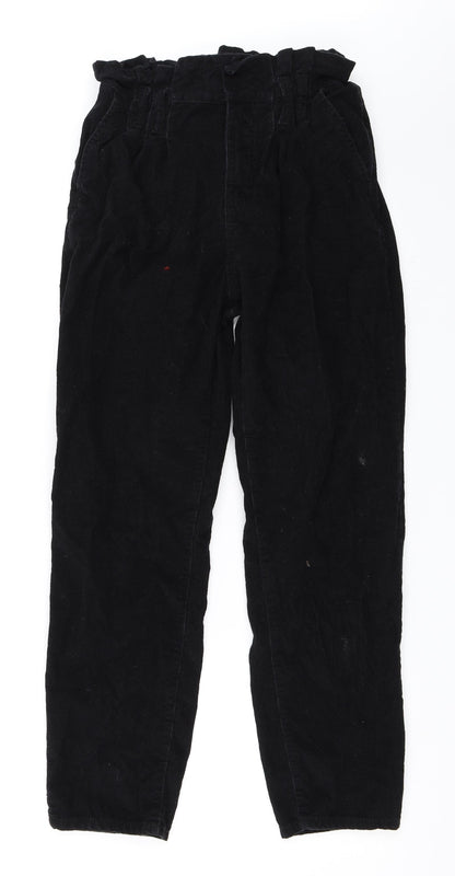 Primark Womens Black  Corduroy Trousers  Size 10 L27 in