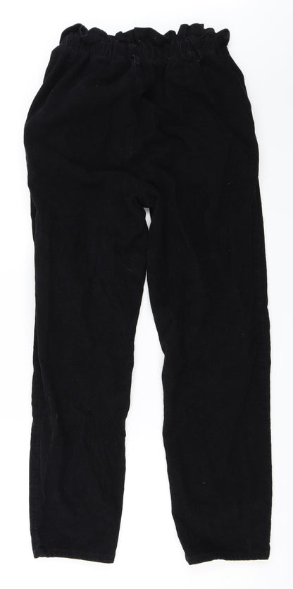 Primark Womens Black  Corduroy Trousers  Size 10 L27 in