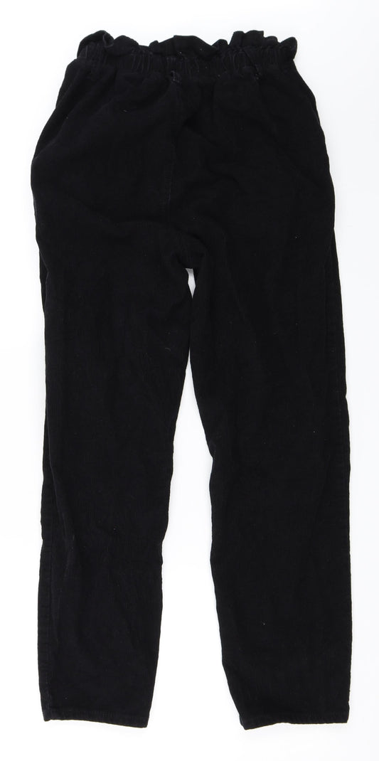 Primark Womens Black  Corduroy Trousers  Size 10 L27 in