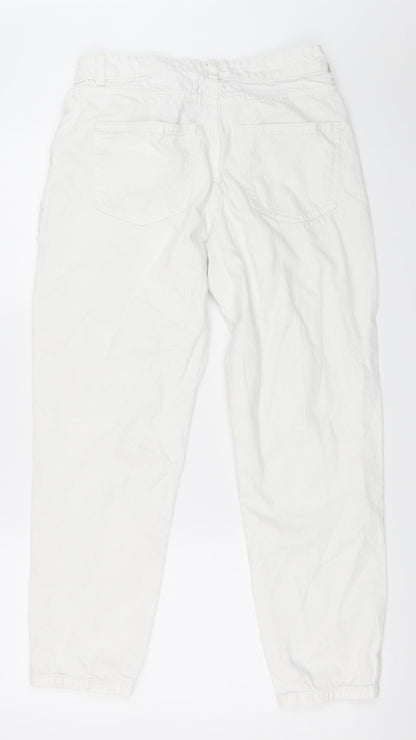 Womens UK Size 12 Preworn Regular Fit Straight White Jeans