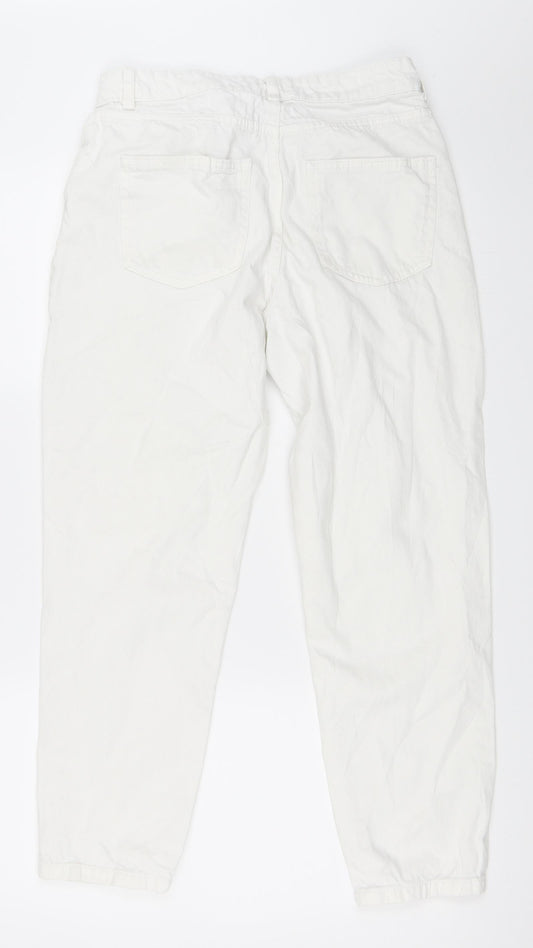 Womens UK Size 12 Preworn Regular Fit Straight White Jeans