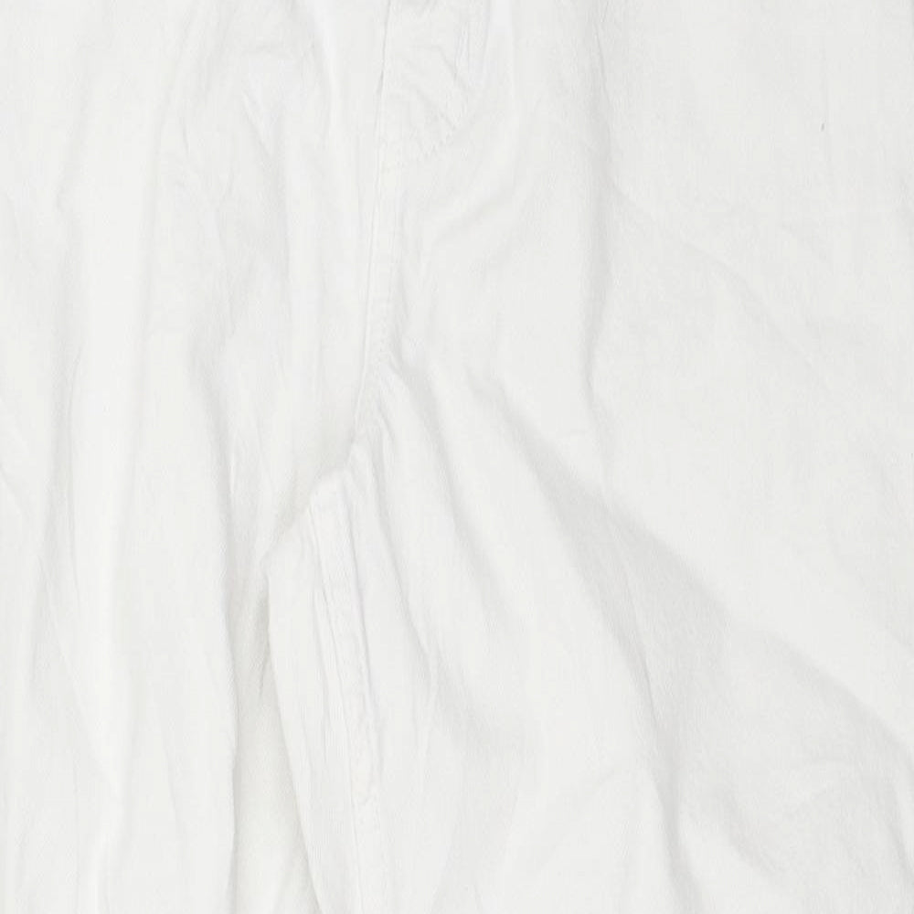 Womens UK Size 12 Preworn Regular Fit Straight White Jeans