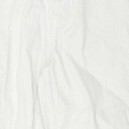 Womens UK Size 12 Preworn Regular Fit Straight White Jeans